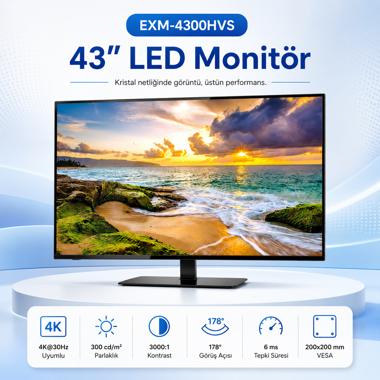 Expotech 43" Monitör LED CCTV Güvenlik Monitörü
